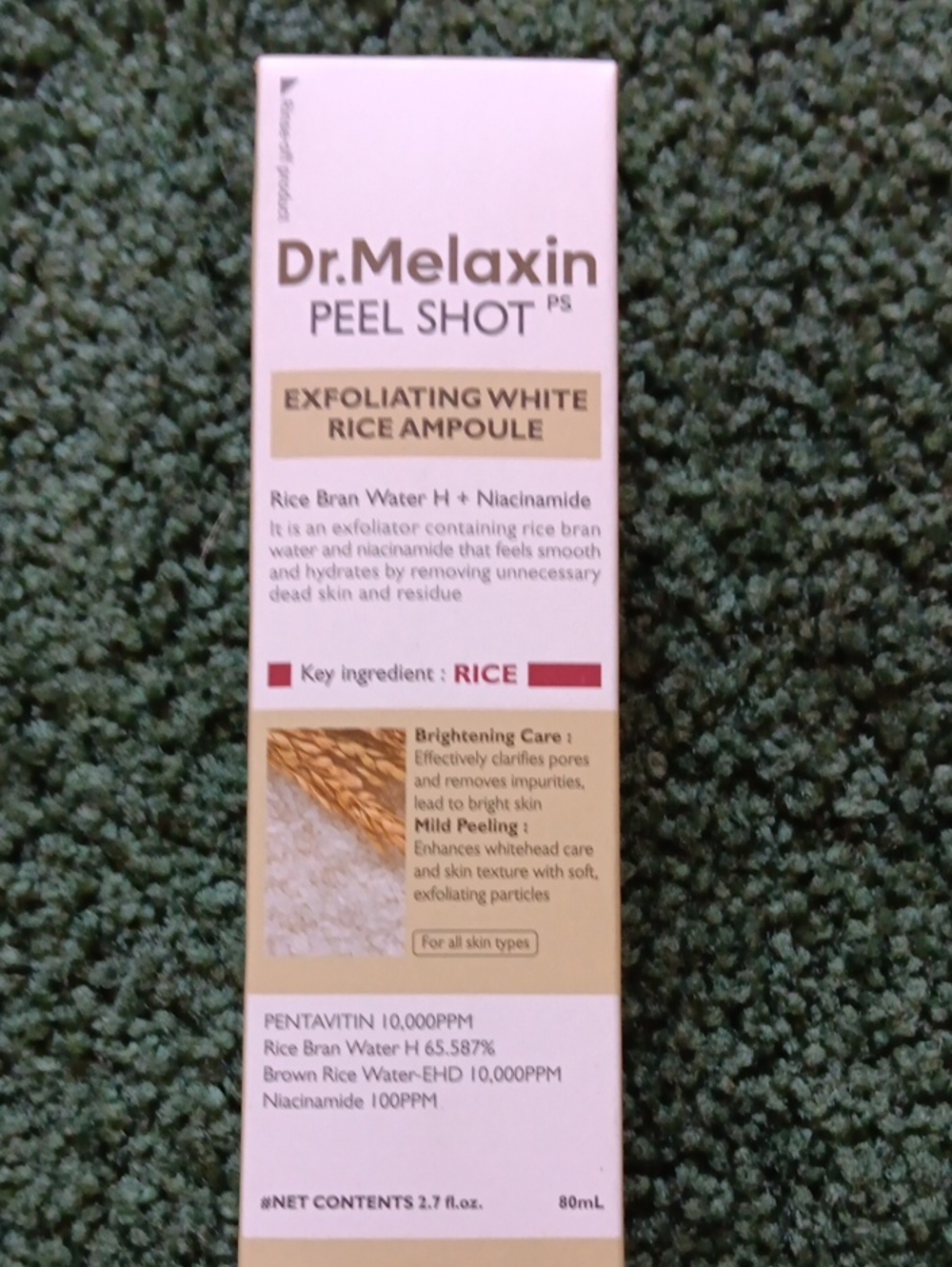 Exfoliating White Rice Ampoule Peel Shot Sealed Box. 2.7oz